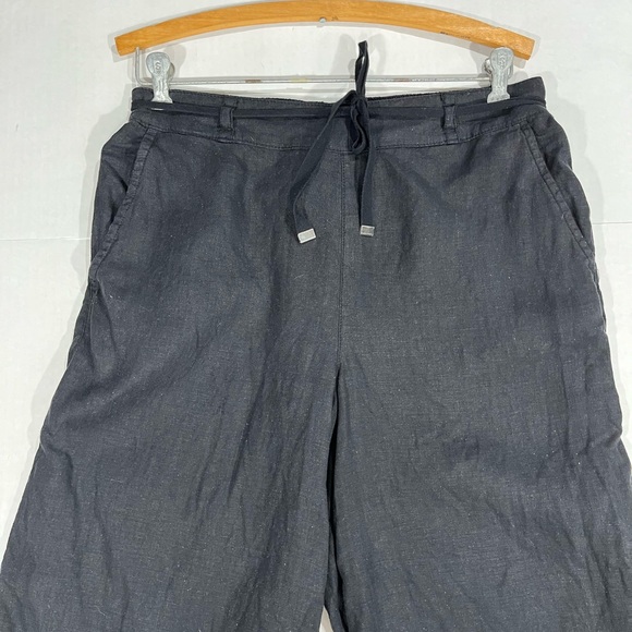 H BY HALSTON WIDE LEG CROP LINEN PANTS - Picture 4 of 14